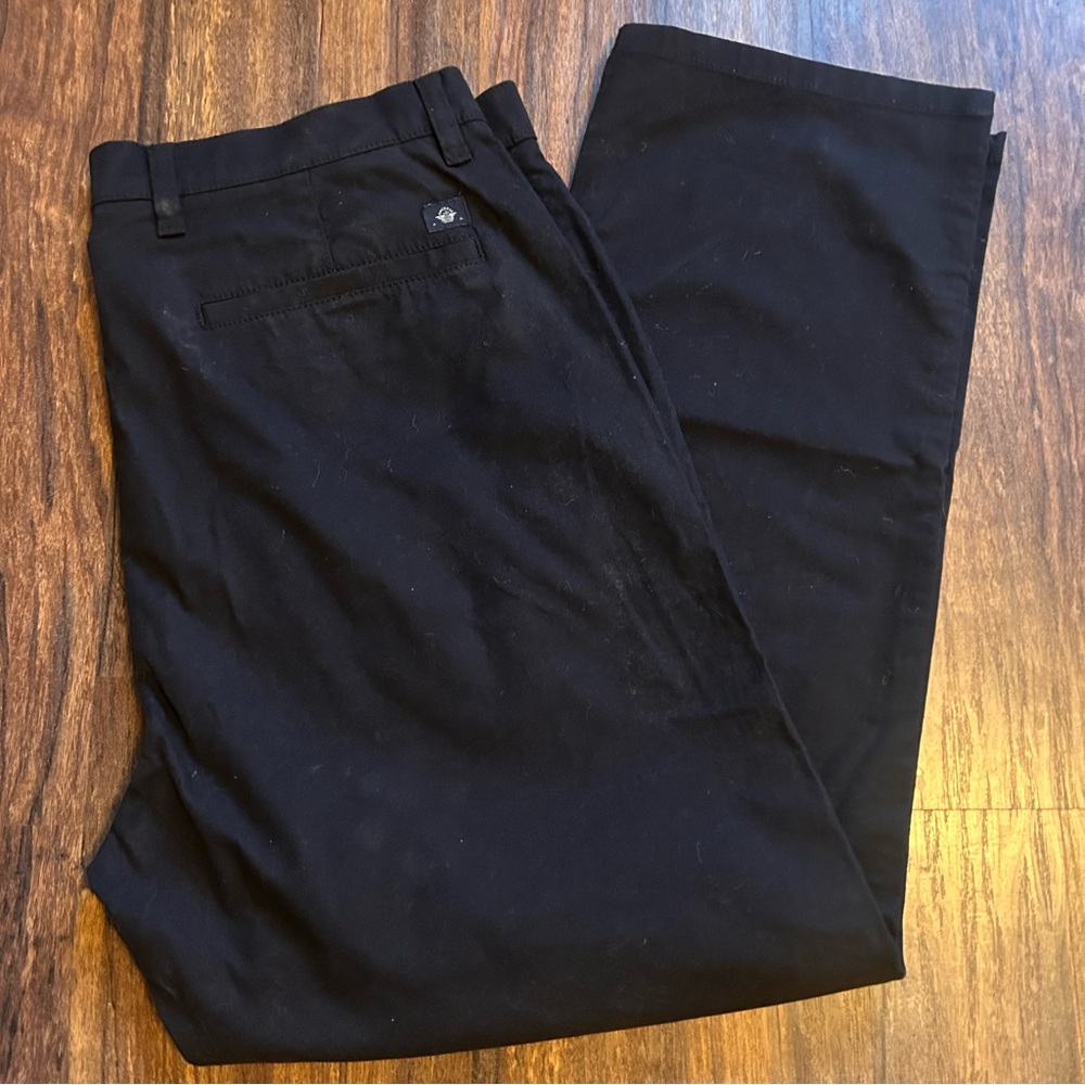 Dockers Mens Black Heavy Cotton Classic Straight Leg Chino Style Trousers. 36X30